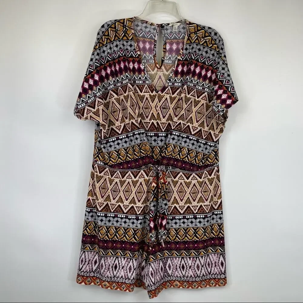 Cato multicolor romper keyhole back V-neck Y2K size XL